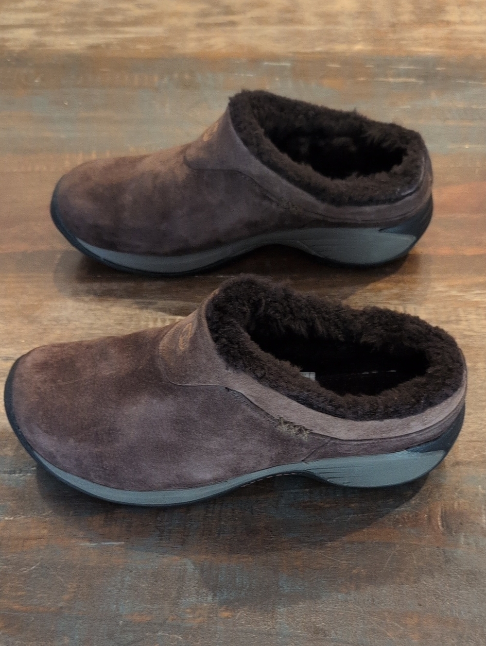 Merrell Encore Ice Bracken Brown Suede Fur Lined Slide On Clog - Women's 8.5 - Picture 5 of 9